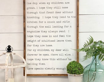 One Day When My Children Are Grown | 24x36 | Handcrafted Custom Framed Wood Sign | Home Decor Sign