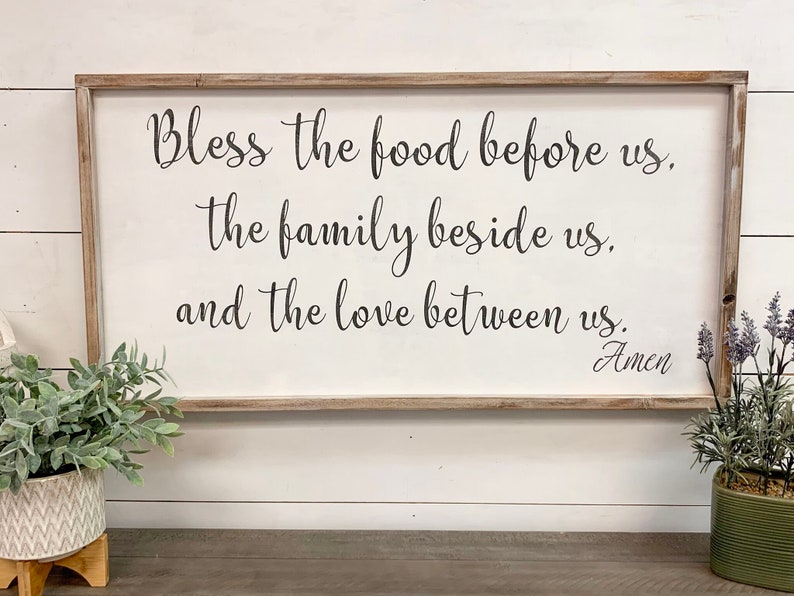 Bless the Food Before Us 18x36 Custom Handcrafted Framed Etsy