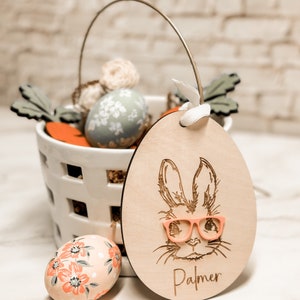 Easter Basket Tag Bunny tag Personalized tag Easter Bunny image 1