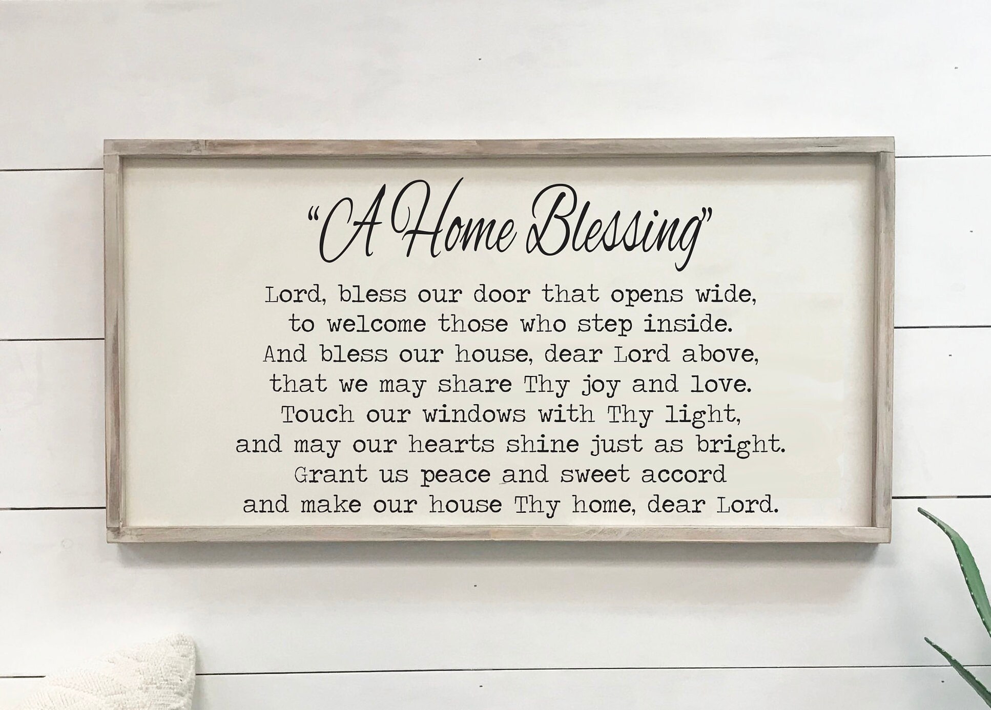 A Home Blessing 18x36 Handcrafted Custom Wood Framed Sign Etsy
