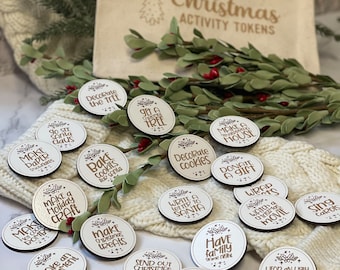 Christmas activities for kids - Christmas activity tokens - Christmas countdown - things to do with family - holiday tokens and ideas