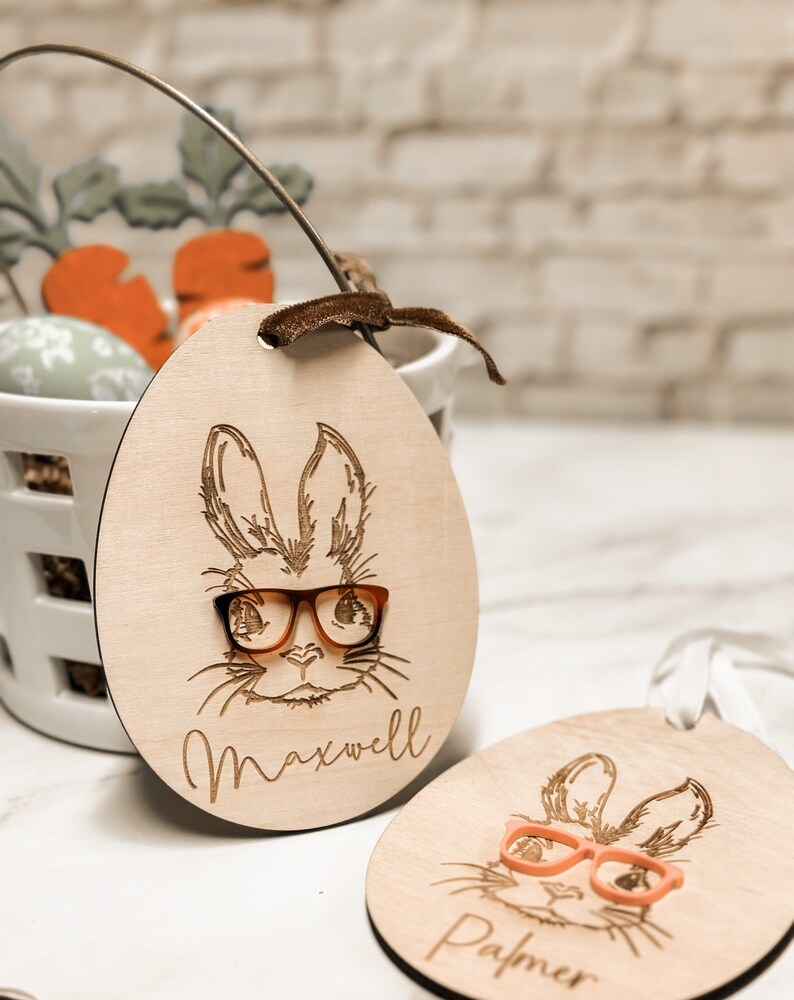 Easter Basket Tag Bunny tag Personalized tag Easter Bunny image 3