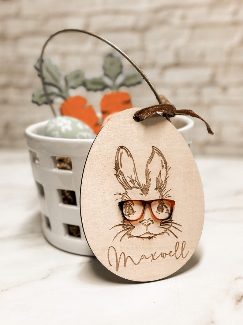 Easter Basket Tag Bunny tag Personalized tag Easter Bunny image 5