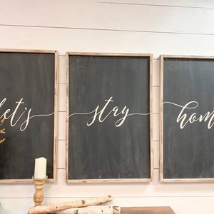 Personalized Let's Stay Home 3 Sign Set 24x36 | Etsy