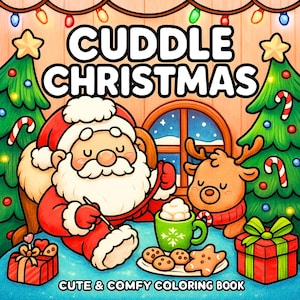 クリスマスのぬり絵 – 47種類のキュートで大胆な簡単塗り絵、大人向けのココ・ワイオミングスタイル、リラックスできるホリデーぬり絵（印刷可能、デジタルダウンロード PDF JPG）