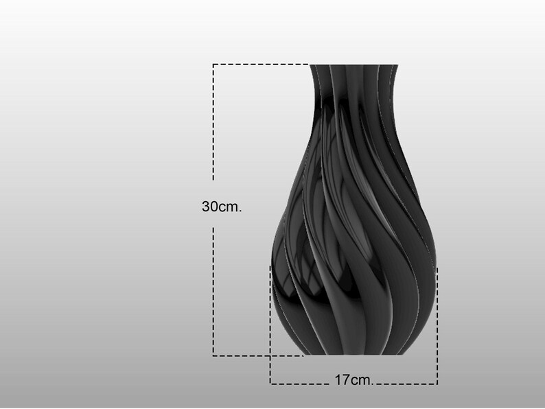 Puede incluir: Un jarr&oacute;n decorativo negro con un acabado brillante. El jarr&oacute;n tiene un dise&ntilde;o &uacute;nico y ondulado y mide aproximadamente 30 cm de alto y 17 cm de ancho. Es un elemento de decoraci&oacute;n del hogar moderno.