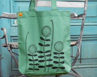 Sac en jute bio vert / sac en jute avec fleurs en vert sauge