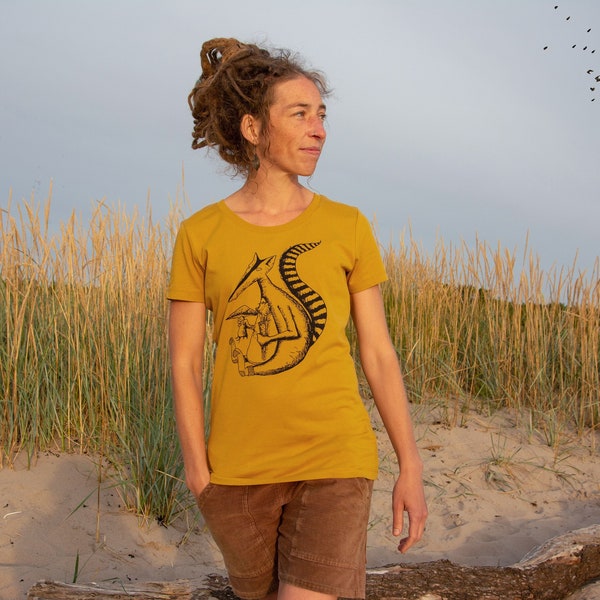 T-shirt da donna Duchs in ocra/t-shirt da donna/t-shirt da donna in cotone prodotto ecologicamente