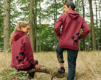 Bio Hoodie unisex Franzi Fuchs in red earth für Männer und Frauen / Kapuzenpullover Herren