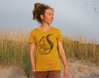 Duchs T-Shirt Damen in ochre / Tshirt Damen / T shirt Frauen aus ökologisch hergestellter Baumwolle