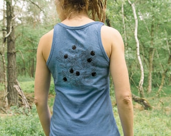 Blaubeer Tank-Top für Damen / Frauen Top aus bio Baumwolle in mid heather blue