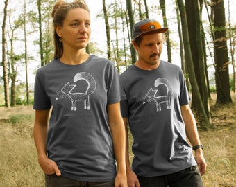 hand-printed Franzi Fox T-Shirt women / unisex T-shirt / T-shirts women / T-shirt ladies with fox
