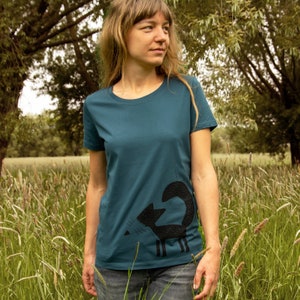 Fox t-shirt for women / t-shirt for women / t-shirt for women in stargazer made from ecologically produced cotton