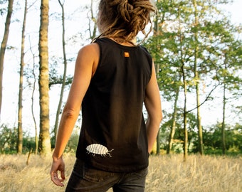 Top Assel Mujer / Tops Orgánicos Mujer en Negro / Top Hippie Boho / Tops Festival Verano