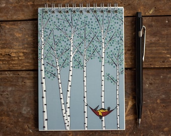 Spiral notebook Din A6 with birch trees / notepad / notebook / Swedish design / 50 sheets / 10.4 x 14.8 cm