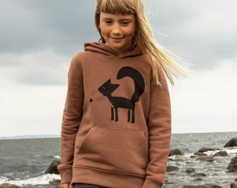 Sweat à capuche bio Enfants / Pull Enfants / Sweat-shirt Enfants Franzi Fuchs au caramel