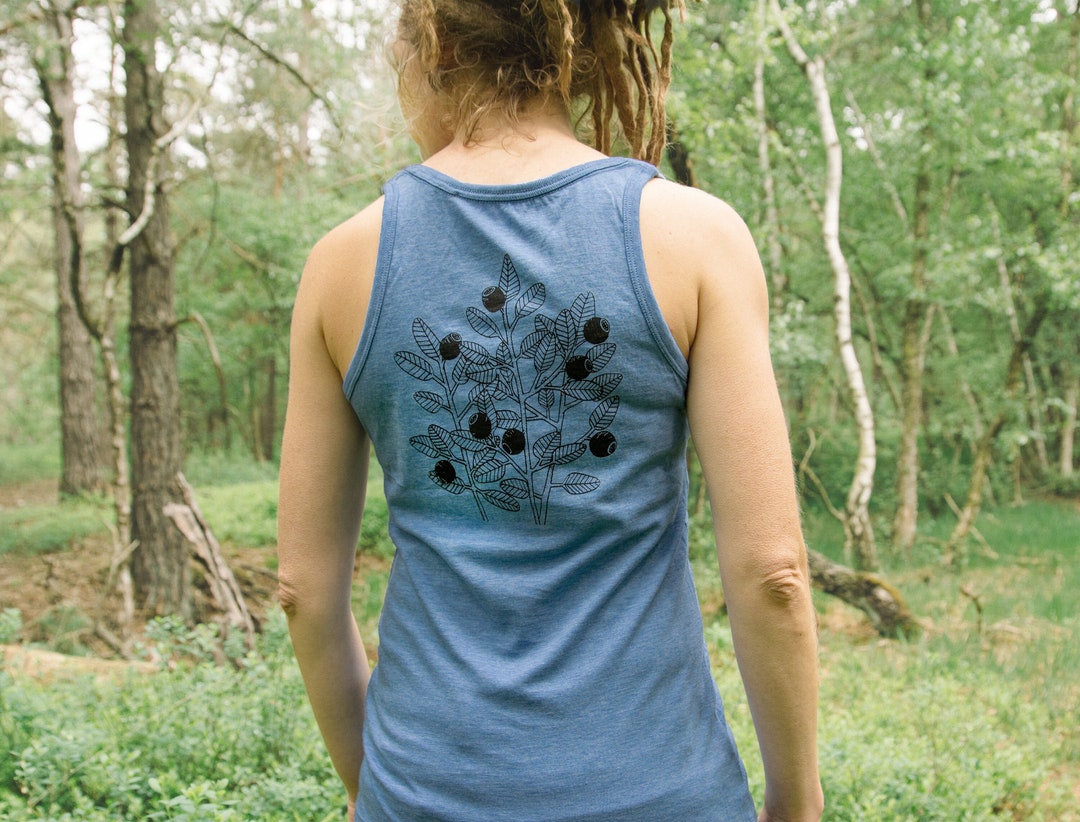 Débardeur femme bleu myrtille haut femme en coton biologique