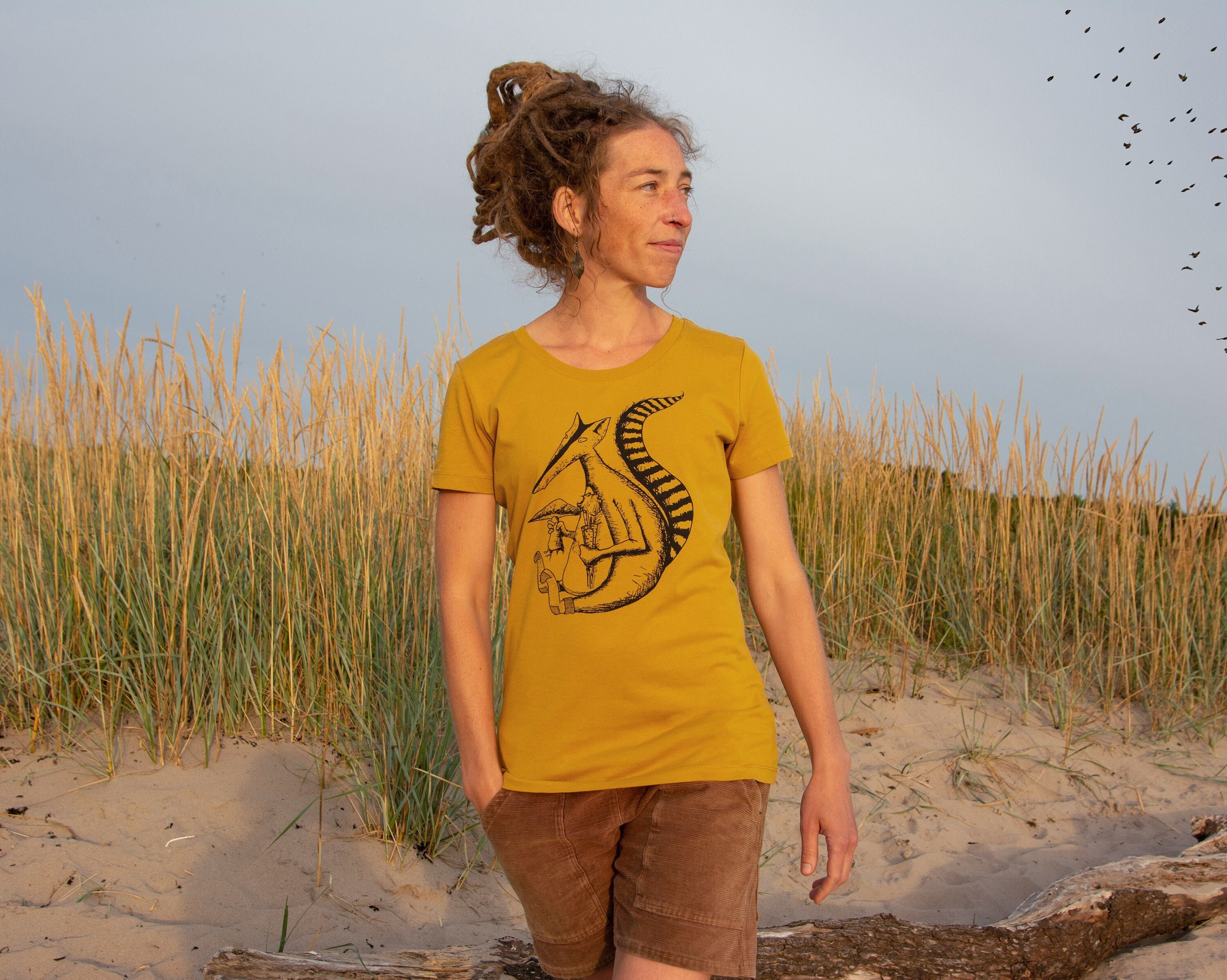 Duchs T-Shirt Women in ochre / T-shirt Women / T shirt Women / Organic T-shirts Women / Women T shirts