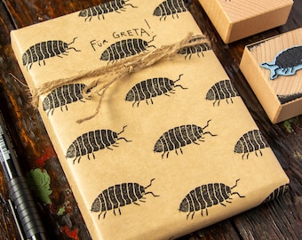 Woodlouse stamp / Beechwood stamp / Wooden insect stamp for DIY and Christmas / Animal stamp (woodlouse)