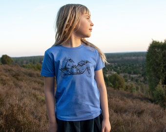 T-shirt tandem en coton biologique en bleu vif