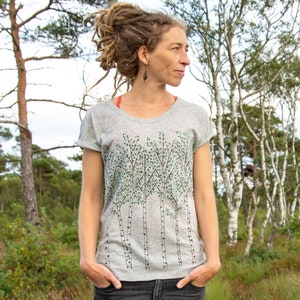 Organic T Shirt Women / T-Shirt Women Birch in grey mottled / Scandinavian