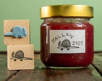 Schnigel Stempel aus Buchenholz /Fabelwesen / Holz Stempel Igel für DIY und Weihnachten / Tier Stempel Schnecke