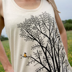 Bio Tank-Top Damen mit Baum / Top Frauen in weiß / Sommer Geschenk für Freundin / tank top mit natur motiv Bild 2