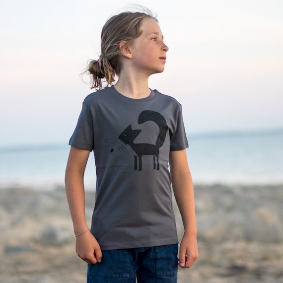 Bio Fuchs Tshirt Kinder / T shirt Kinder in anthracite