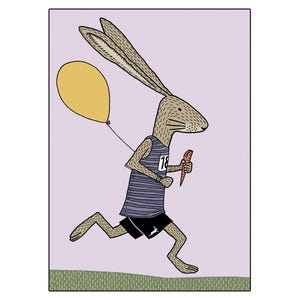 Carte postale Lapin qui court / Carte de vœux avec des lapins pour coureurs / Carte de Pâques / Carte d'anniversaire 18
