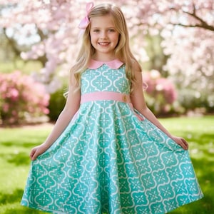 Aqua and White Dress - Etsy Aqua and White Dress - Etsy