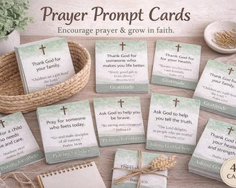 Tarjetas con sugerencias para la oración cristiana para niños y familias (PDF imprimible)
