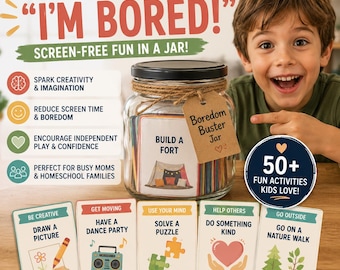Tarjetas de actividades para combatir el aburrimiento / Diversión veraniega sin pantallas para niños (Descarga instantánea)