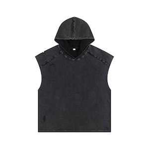 Snow Washed Boxy Hooded Tank Top