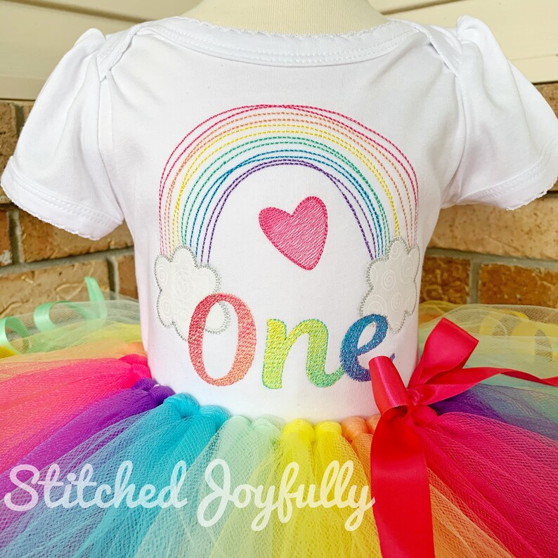 Rainbow Birthday Tutu Rainbow ONE tutu outfit Rainbow Tutu Outfit