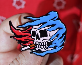 Reaper Soft Enamel Pin - Grim Reaper Skull Lapel Accessory for Horror Fans