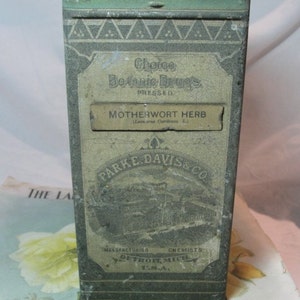 Motherwort Herb Apothecary Cannister 1900's image 1