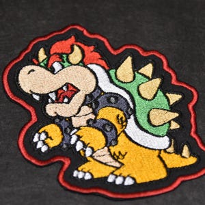 Bowser Jr. Embroidered Iron-On Patch, Mario Brothers Character Badge