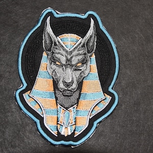 Anubis Egyptian god embroidered iron on patch