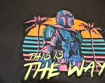 Mandalorian, embroidery, iron on, patch, Star Wars