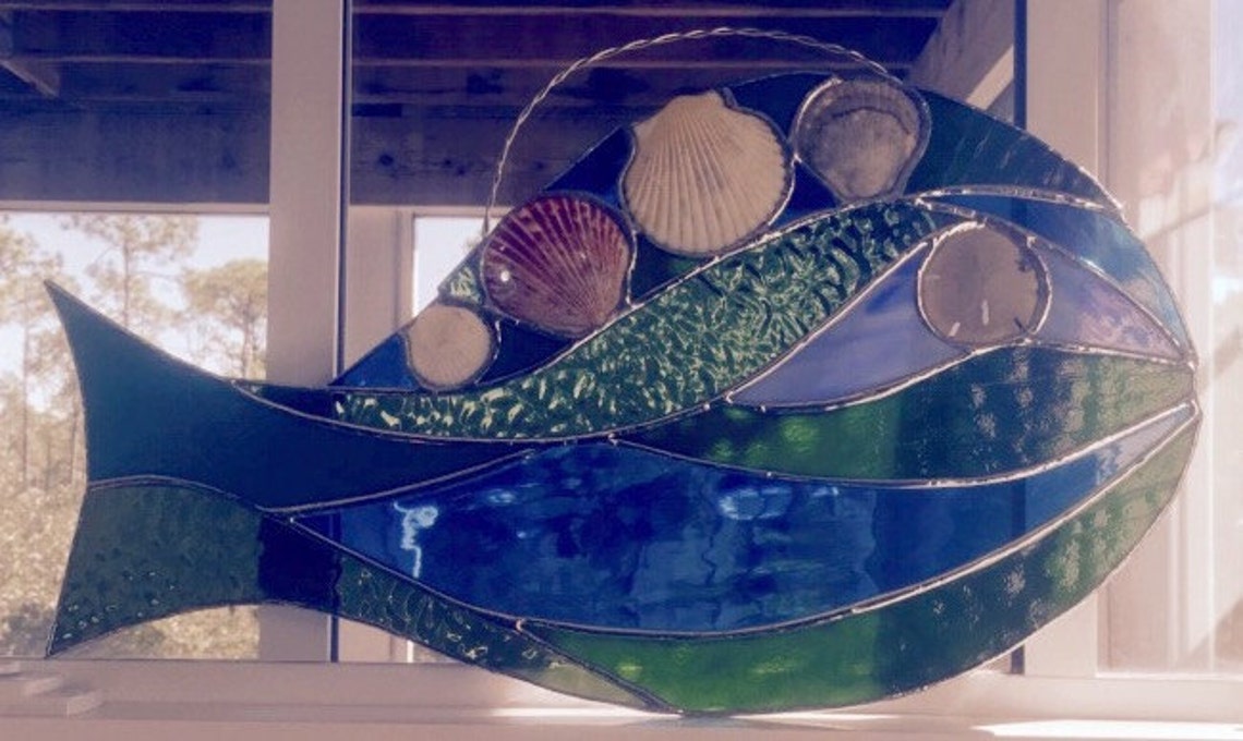 Stained Glass Fish Wall Hanging Etsy