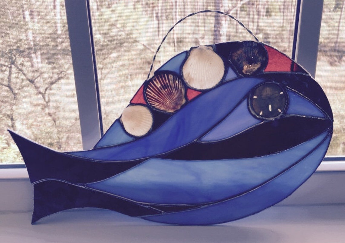 Stained Glass Fish Wall Hanging Etsy
