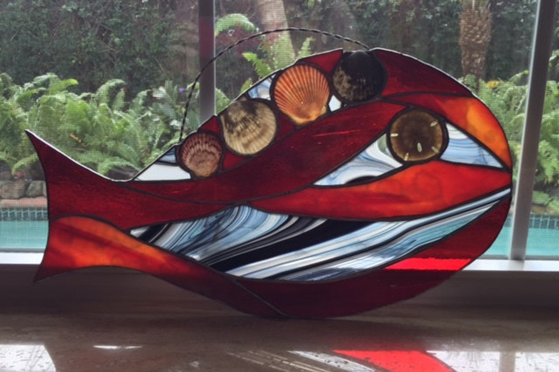 Stained Glass Fish Wall Hanging Etsy