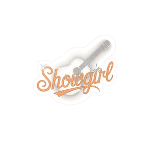 Showgirl Kiss-Cut Vinyl Decal, Guitar Sticker for Musicians, Home Decor, Gift for Music Lovers, Showgirl Swift