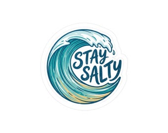 Stay Salty wave sticker | Vinyl decal Beach decor Surfers