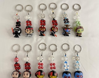 Space Doorables Figure Beaded Keychain Bag Charm