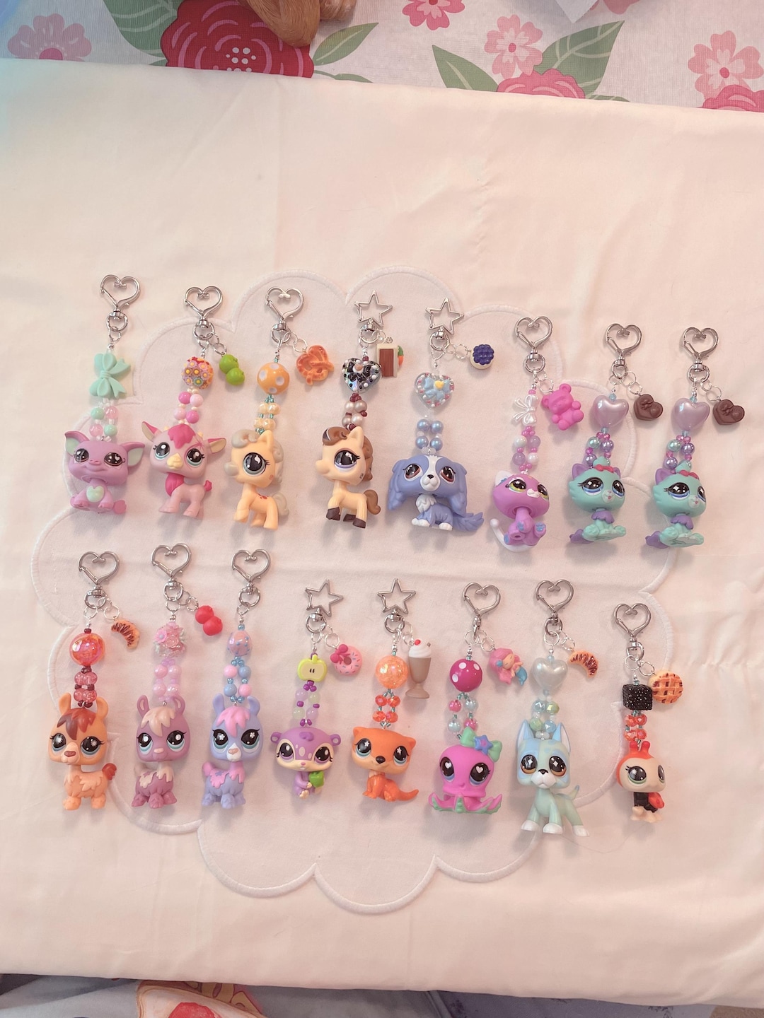 Little Pet Shop Beaded Keychain | Handmade LPS Animal Charm, Pastel ...
