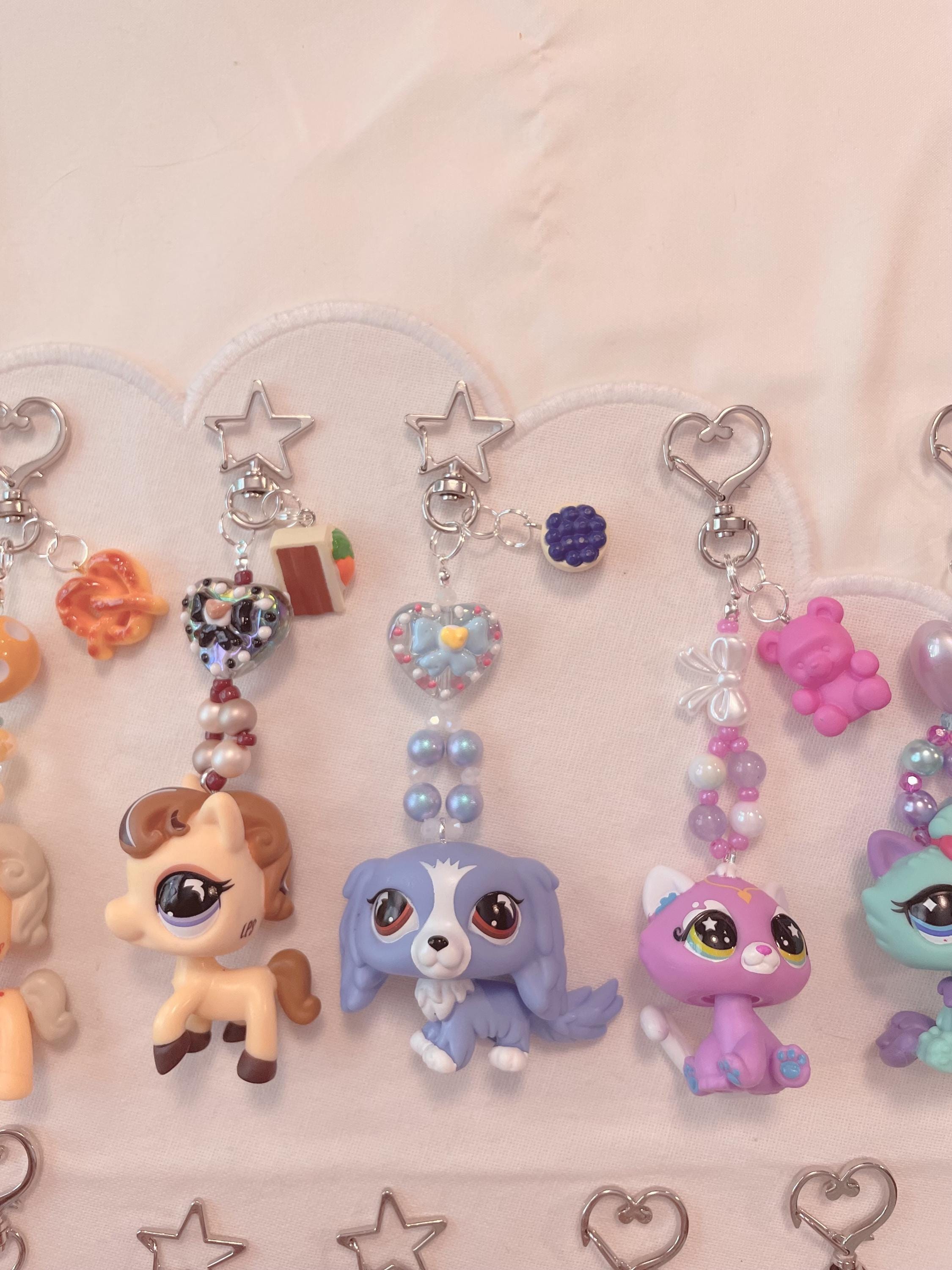 Little Pet Shop Beaded Keychain | Handmade LPS Animal Charm, Pastel ...