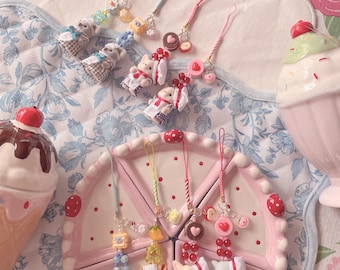 手作りビーズ動物チャームキーホルダー：かわいいビストロベーカリーベビーアクセサリー