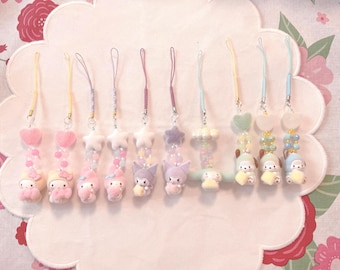 Miękkie, puszyste, marzycielskie zawieszki do telefonu Kawaii Kitty i przyjaciele