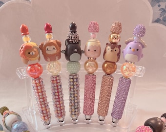 Lápiz óptico con cuentas y forma de comida de animales blandita